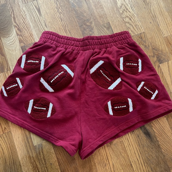 Like new! Queen of Sparkles QOS Crimson/Maroon Fuzzy Football Top and Short. - Picture 6 of 7
